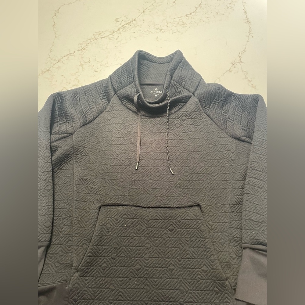 Athleta Jacquard Elevation Pullover Black Sweatsh… - image 4